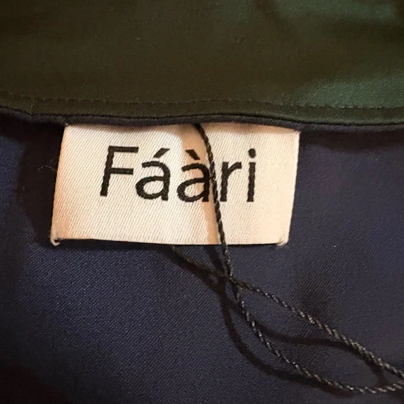 Faari Elegant Navy and Green V-Neck Kaftan Dress Large - Picture 7 of 7